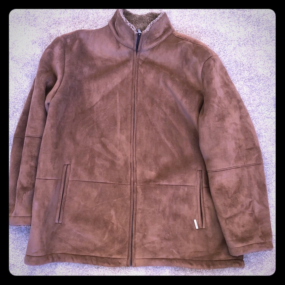 Suede and wool jacket